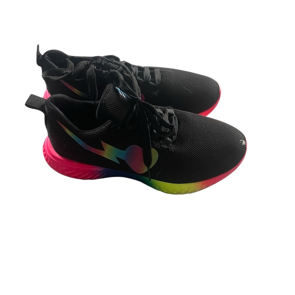 Rainbow Lightning Bolt Athletic Sneakers – Size 38 (US Women’s 7.5–8)
